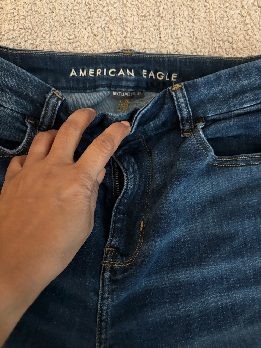 American Eagle Navy Blue Stretch Denim Jeans